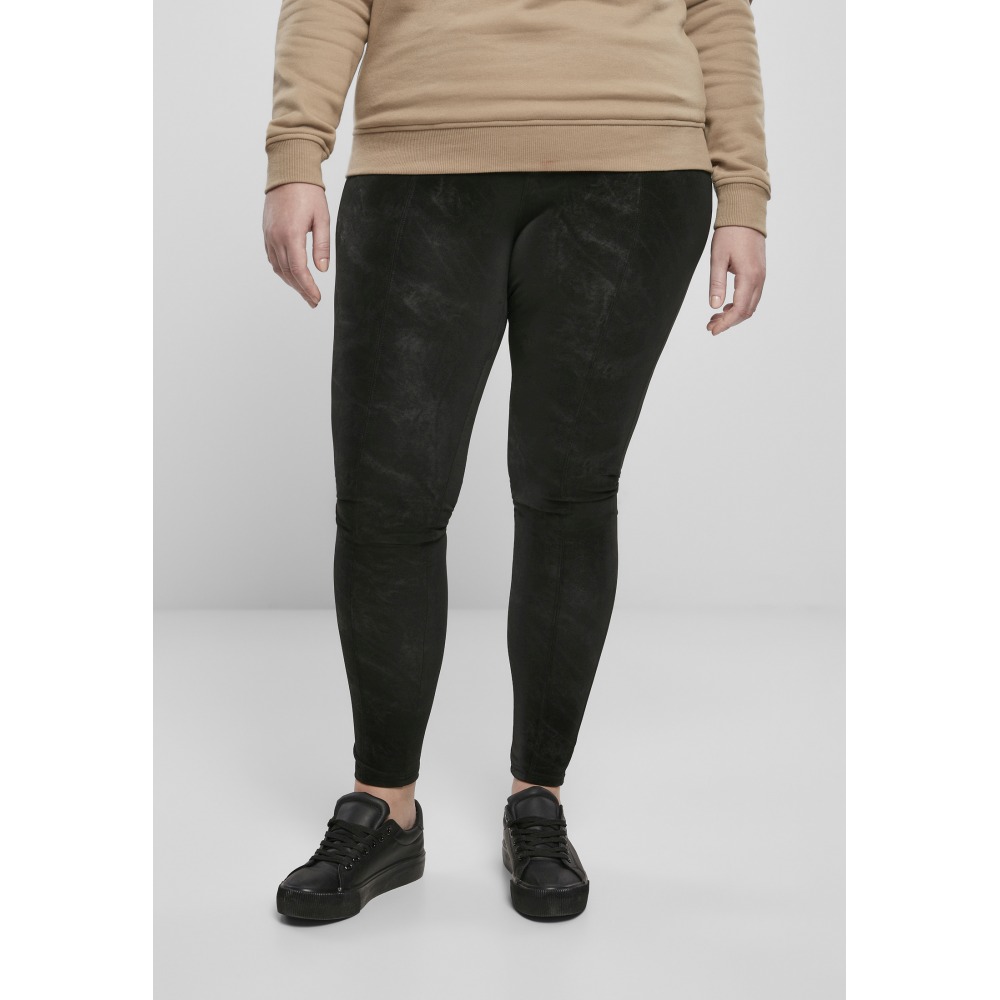 Urban Classics - Washed Faux Leather Leggings - Noir